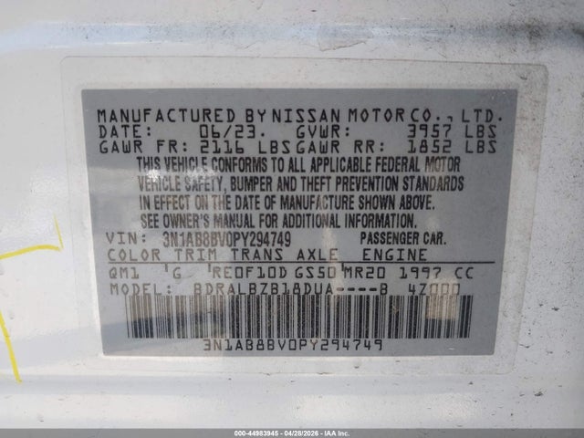 Nissan Sentra S Xtronic Cvt 2023 3N1AB8BV0PY294749 Image 9