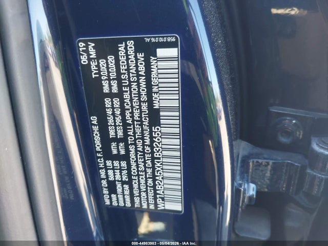 Aukcja sprzedaży 2019 Porsche Macan S, vin: WP1AB2A5XKLB32655, numer aukcji: 44983983