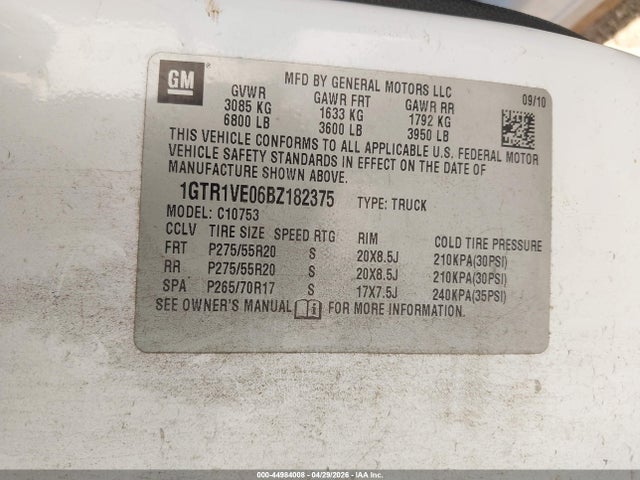 Продажа на аукционе авто 2011 Gmc Sierra 1500 Sle, vin: 1GTR1VE06BZ182375, номер лота: 44984008