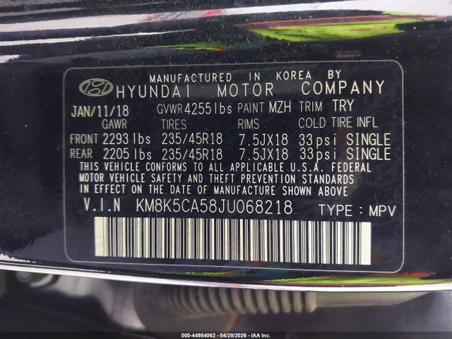 KM8K5CA58JU068218 Hyundai Kona Ultimate