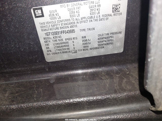 1GT120E81FF643685 GMC Sierra 2500hd Denali