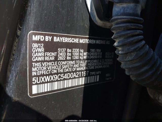2013 Bmw X3 Xdrive28i მანქანა იყიდება აუქციონზე, vin: 5UXWX9C54D0A21197, აუქციონის ნომერი: 44984094