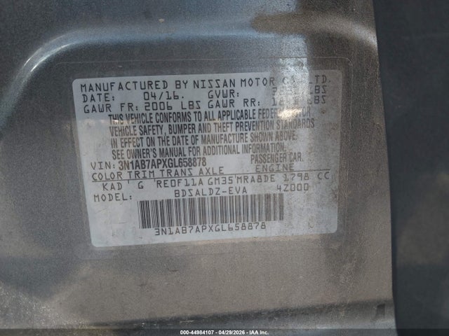 3N1AB7APXGL658878 Nissan SENTRA SV