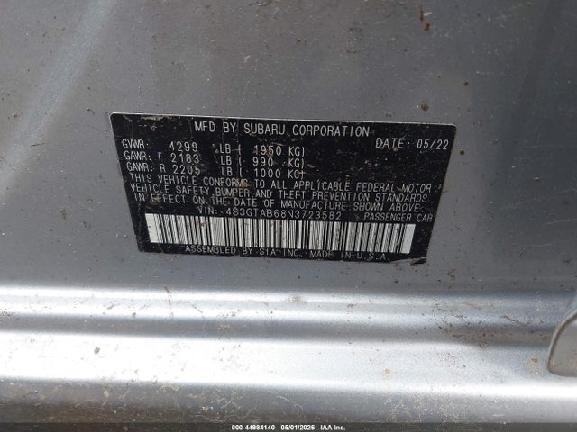 Auction sale of the 2022 Subaru Impreza Base 5-door, vin: 4S3GTAB68N3723582, lot number: 44984140