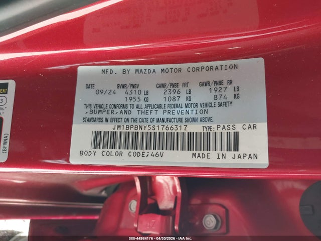 JM1BPBNY5S1766317 Mazda Mazda3 2.5 Turbo Premium Plus