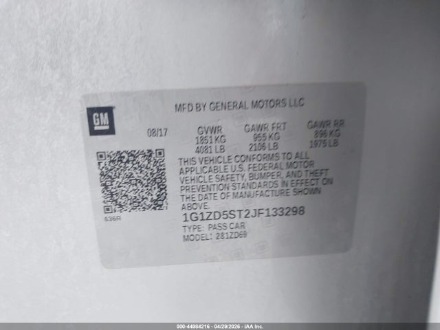 1G1ZD5ST2JF133298 Chevrolet MALIBU LT