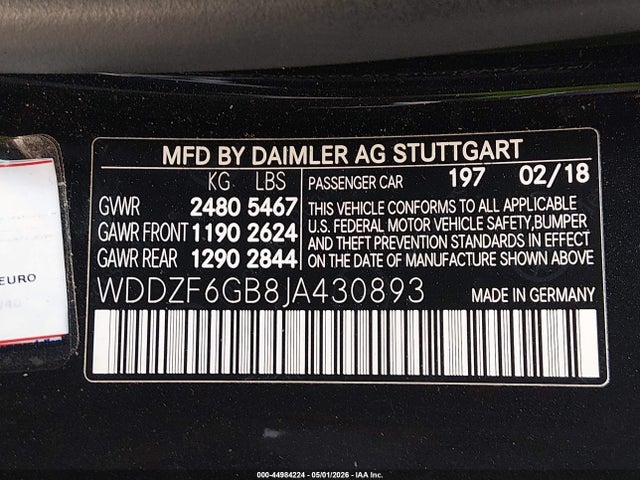 WDDZF6GB8JA430893 Mercedes-Benz E 400 4matic