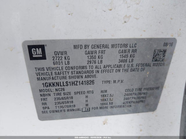 1GKKNLLS1HZ141826 GMC Acadia Sle-2