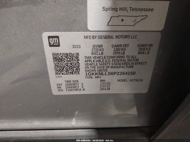44984384 :رقم المزاد ، 1GKKNLLS6PZ264150 vin ، 2023 Gmc Acadia Awd At4 مزاد بيع