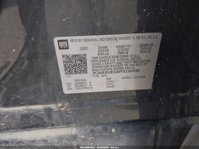 3GNAXUEG6PS156910 Chevrolet Equinox Awd Lt