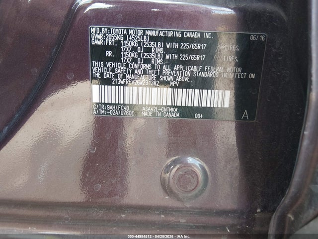 Toyota Rav4 Xle 2016 2T3WFREV2GW291382 Image 9