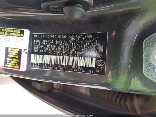 Aukcja sprzedaży 2010 Toyota Corolla Xrs, vin: 2T1BE4EE3AC045298, numer aukcji: 44984531