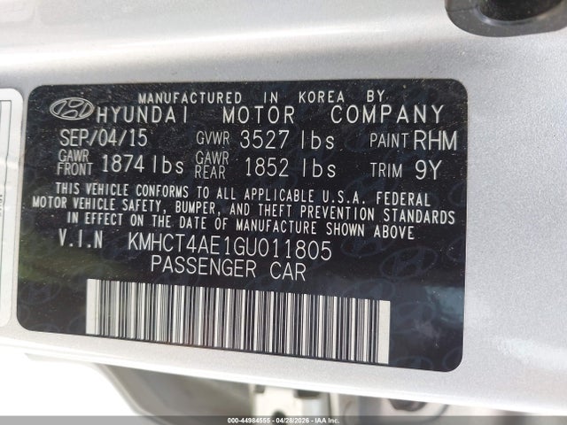 Hyundai ACCENT SE 2016 KMHCT4AE1GU011805 Image 9