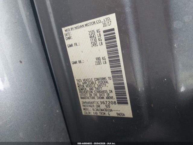 Nissan Maxima 3.5 Sl 2018 1N4AA6AP7JC367208 Image 9