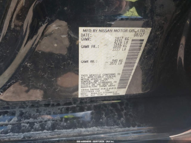 Nissan Altima 2.5 Sl 2017 1N4AL3AP4HC481489 Image 9