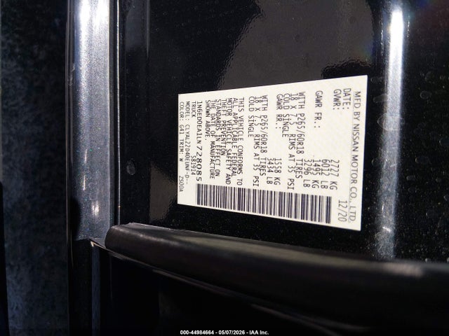 1N6ED0EA1LN728085 Nissan Frontier Sv 4x2