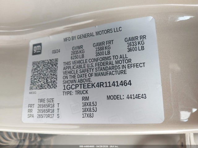 1GCPTEEK4R1141464 Chevrolet Colorado 4wd Trail Boss