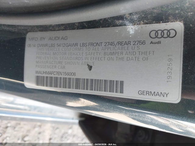 Aukcja sprzedaży 2014 Audi A6 3.0 Tdi Premium Plus, vin: WAUHMAFC7EN156008, numer aukcji: 44984667
