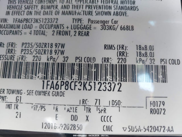 Ford MUSTANG GT 2019 1FA6P8CF3K5123372 Image 9
