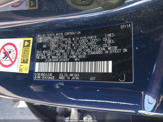 JTJZK1BA4F2424059 Lexus RX 350