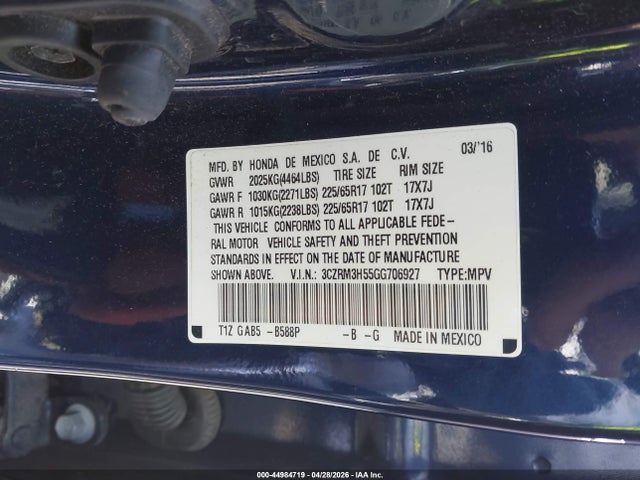 3CZRM3H55GG706927 Honda CR-V EX