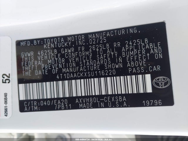4T1DAACKXSU116220 Toyota CAMRY SE