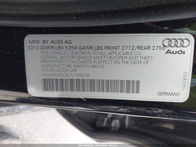 Продажа на аукционе авто 2012 Audi A6 3.0 Premium, vin: WAUHGAFC0CN156078, номер лота: 44984760
