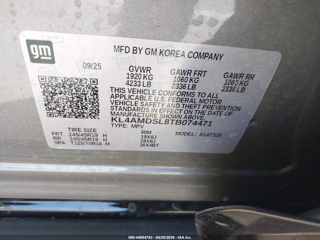 2026 Buick Encore Gx Sport Touring Fwd მანქანა იყიდება აუქციონზე, vin: KL4AMDSL8TB074471, აუქციონის ნომერი: 44984763