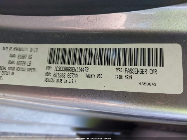 Продаж на аукціоні авто 2014 Chrysler 200 Touring, vin: 1C3CCBBG5EN114472, номер лоту: 44984766