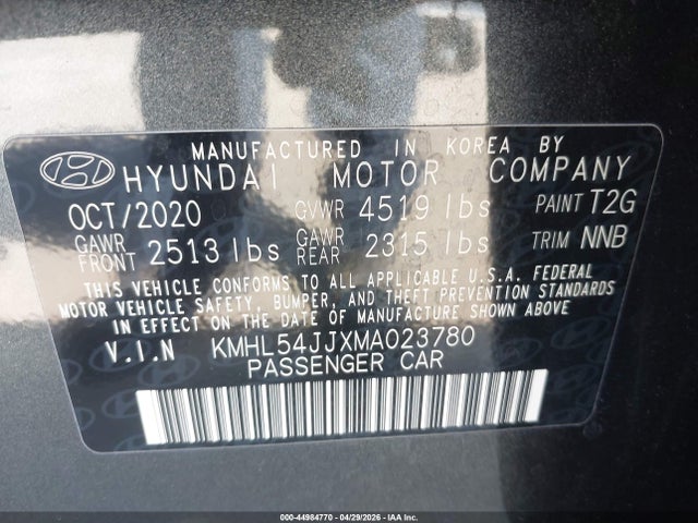 KMHL54JJXMA023780 Hyundai Sonata Limited
