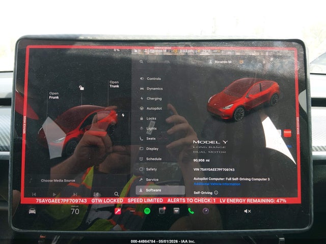 Aukcja sprzedaży 2023 Tesla Model Y Awd/long Range Dual Motor All-wheel Drive, vin: 7SAYGAEE7PF709743, numer aukcji: 44984784