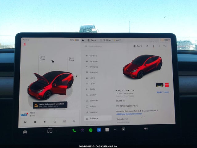 7SAYGAEE9PF715317 Tesla Model Y Awd/long Range Dual Motor All-wheel Drive