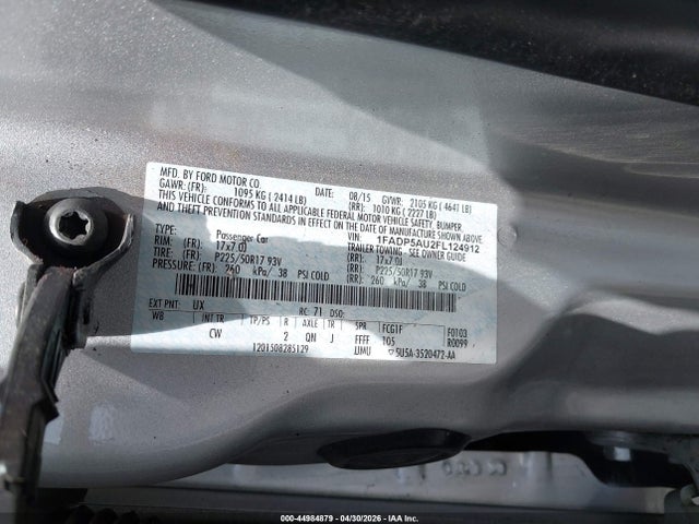 1FADP5AU2FL124912 Ford C-max Hybrid Se