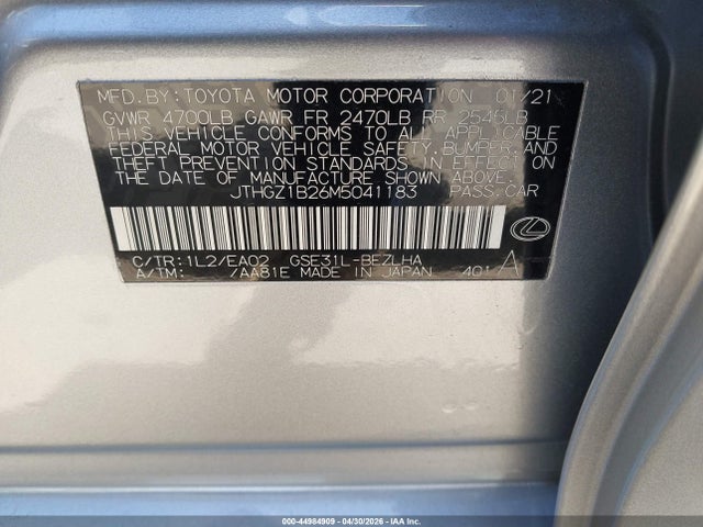 JTHGZ1B26M5041183 Lexus Is 350 F Sport