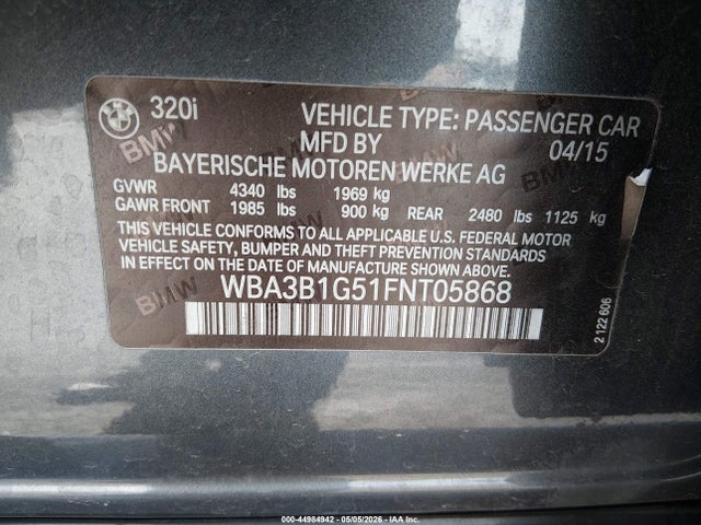 WBA3B1G51FNT05868 BMW 320i