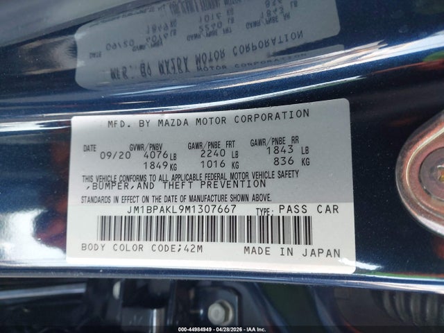 JM1BPAKL9M1307667 Mazda Mazda3 Select