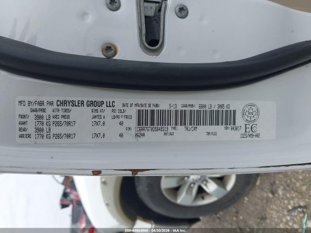 Продажа на аукционе авто 2013 Ram 1500 Slt, vin: 1C6RR7GT0DS649319, номер лота: 44984968