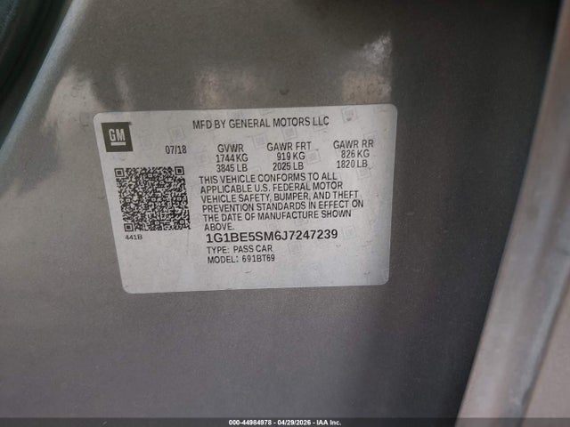 1G1BE5SM6J7247239 Chevrolet Cruze Lt Auto