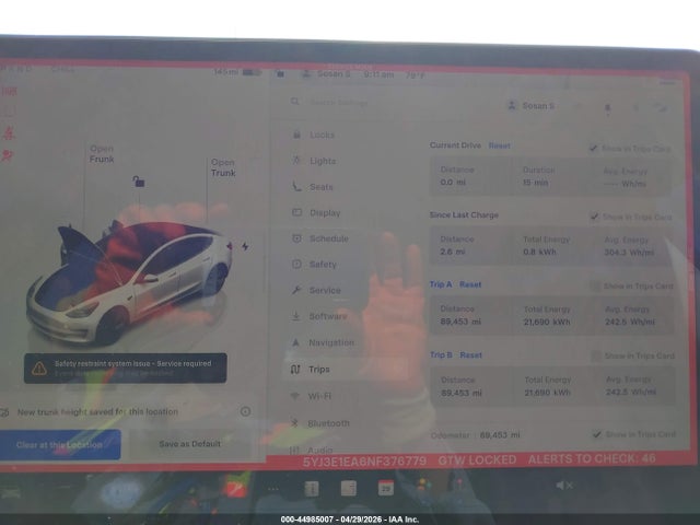 2022 Tesla Model 3 Rear-wheel Drive მანქანა იყიდება აუქციონზე, vin: 5YJ3E1EA6NF376779, აუქციონის ნომერი: 44985007