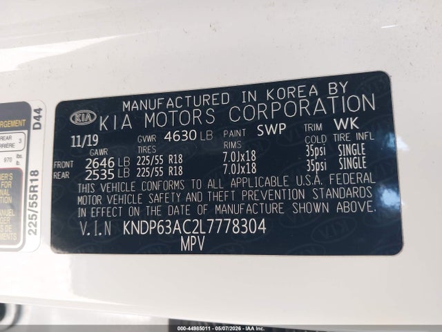 KNDP63AC2L7778304 KIA SPORTAGE S