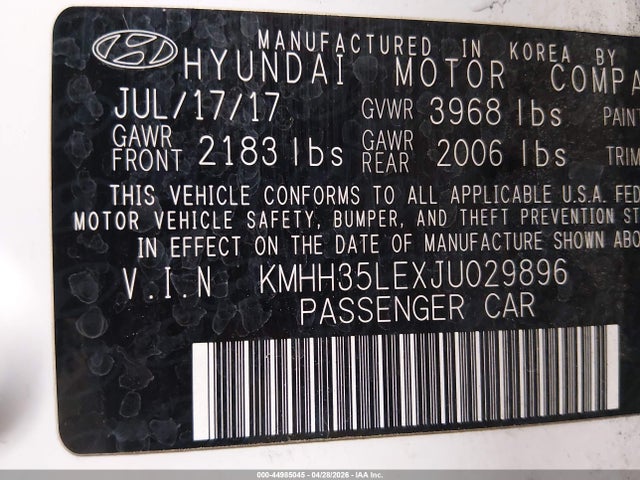 KMHH35LEXJU029896 Hyundai ELANTRA GT