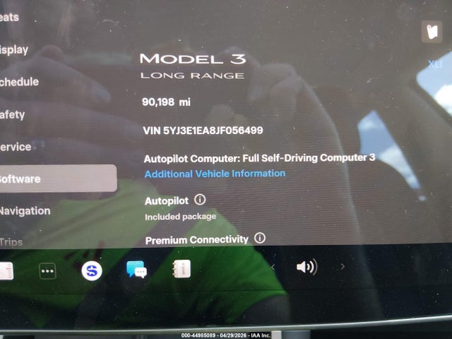 Aukcja sprzedaży 2018 Tesla Model 3 Long Range/mid Range, vin: 5YJ3E1EA8JF056499, numer aukcji: 44985089