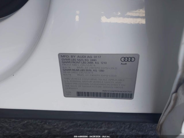 WA1C2AFP0HA098755 Audi Q5 2.0t Premium