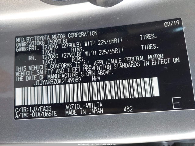 Lexus NX 300 2019 JTJYARBZ0K2149089 Image 9