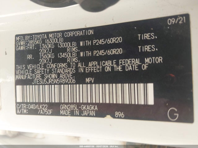 JTESU5JR5N5989006 Toyota 4runner Trd Sport