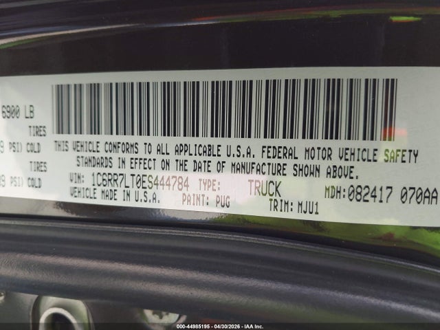 RAM 1500 Lone Star 2014 1C6RR7LT0ES444784 Image 9