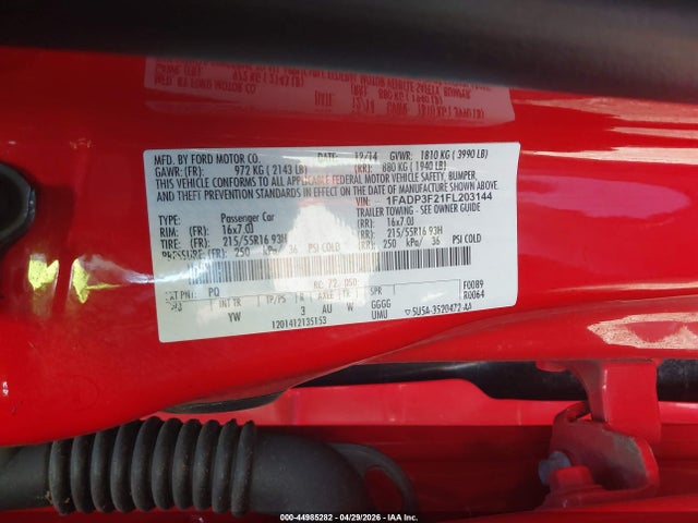 Aukcja sprzedaży 2015 Ford Focus Se, vin: 1FADP3F21FL203144, numer aukcji: 44985282