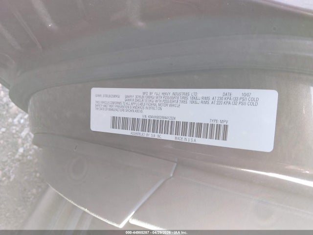 Продаж на аукціоні авто 2008 Subaru Tribeca Limited 7-passenger, vin: 4S4WX90D684412324, номер лоту: 44985287