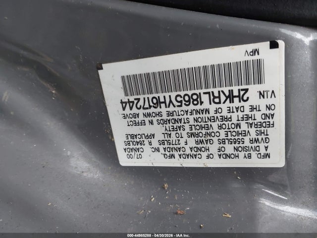 2000 Honda Odyssey Ex მანქანა იყიდება აუქციონზე, vin: 2HKRL1865YH617244, აუქციონის ნომერი: 44985288