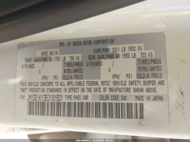 Mazda Mazda2 Sport 2014 JM1DE1KY3E0181601 Image 9